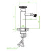 Baterie bideu Laveo MURO grafit periat, cu ventil click-clack