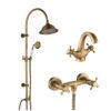 promo-Epoque Pachet baie retro CasaBlanca EPOQUE bronz satinat – coloană de duș, baterie lavoar și baterie duș
