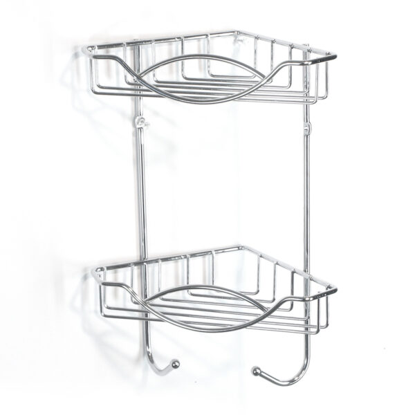 Polita-metalica-de-colt-pentru-baie-cu-doua-rafturi-si-doua-cuiere-AWD02080049 Poliță metalică de colț pentru baie cu două rafturi și două cuiere AWD02080049