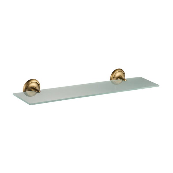 Poliță sticlă 60 cm CasaBlanca Epoque AEP13, finisaj bronz antichizat