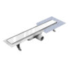 Rigolă duș din INOX cu grătar sticlă albă securizată Techman Glass White 100 cm