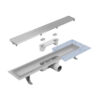 Rigolă duș din INOX cu grătar sticlă albă securizată Techman Glass White 100 cm