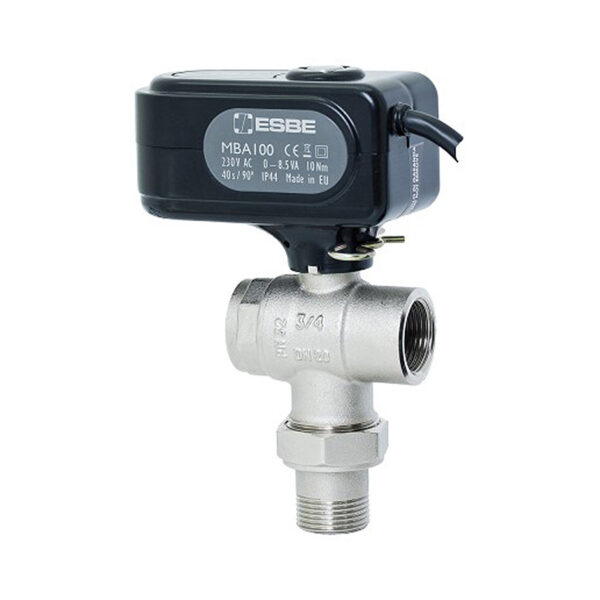MBA135_1 Robinet motorizat 3 căi 1″ FI + semiolandez pe by-pass ESBE