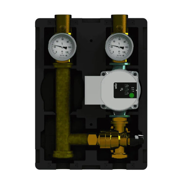 Grup-pompare-cu-vana-termostatica-Termo+ Grup distribuție TERMO+ cu vană termostatică și pompă Wilo Para 25/6