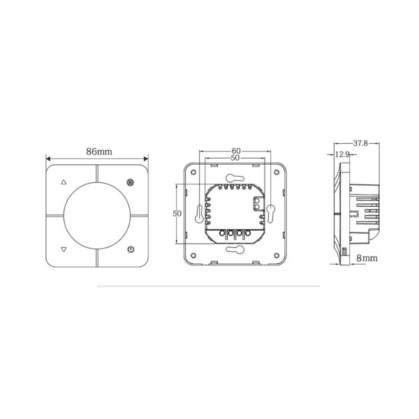 Pachet -Termostat-H-V1-dimensiuni Pachet automatizare încălzire în pardoseală - 5 zone cu fir, Termostate albe (fără WI-FI)