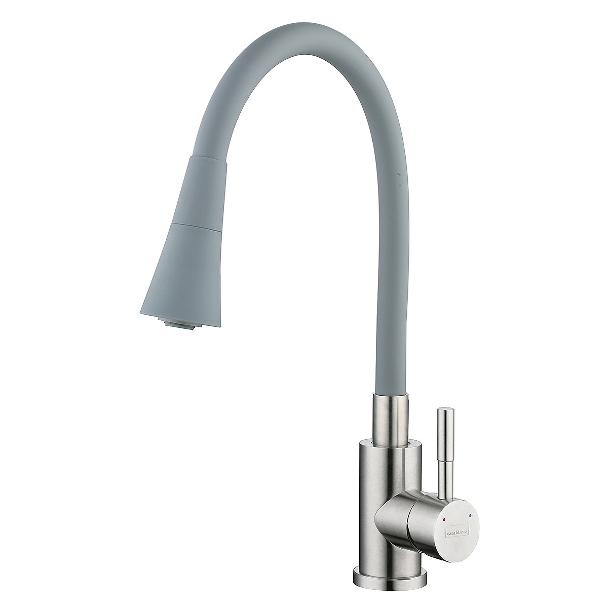 Baterie bucătărie din inox cu pipă flexibilă CasaBlanca Tulip gri