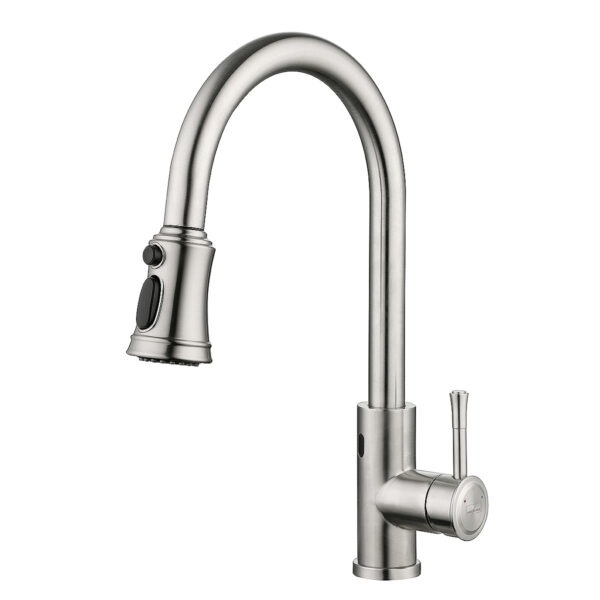 Baterie-bucatarie-senzor-Tact Baterie bucătărie din inox cu senzor și duș extractibil CasaBlanca Tact